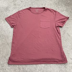 Goodfellow & Co Standard Fit Basic T-Shirt Mens Large Wash Red Crew Pocket Tee